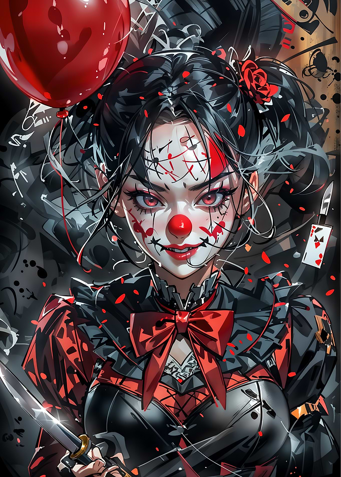 Clown Girl with Knife