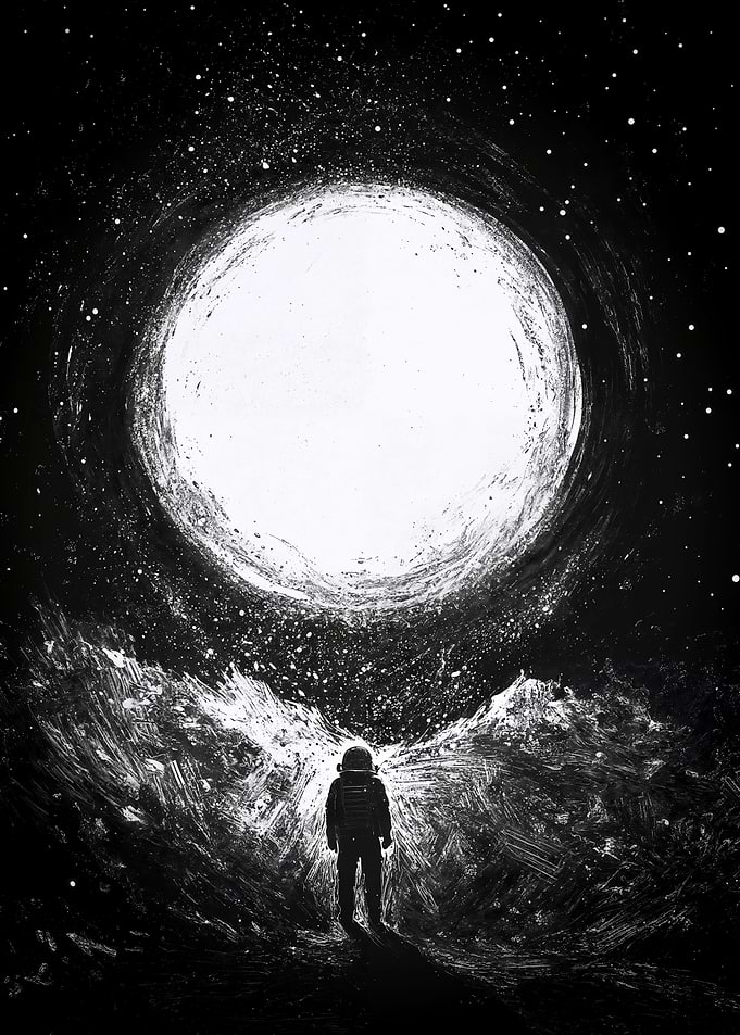 Astronaut and the White Moon