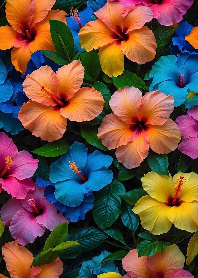 Colorful Hibiscus Flowers