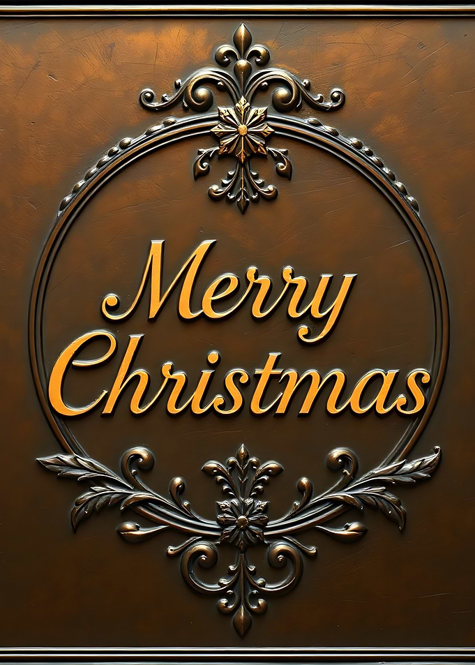 Ornate Merry Christmas Sign