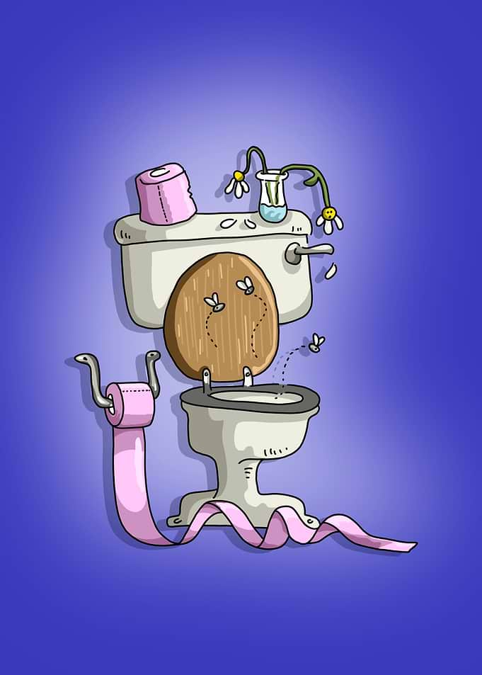 Toilet Trouble Cartoon