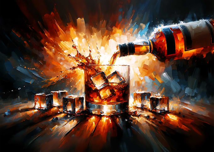 Whiskey Pour with Ice