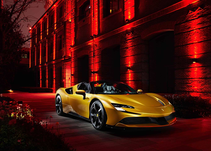 Yellow Ferrari Convertible