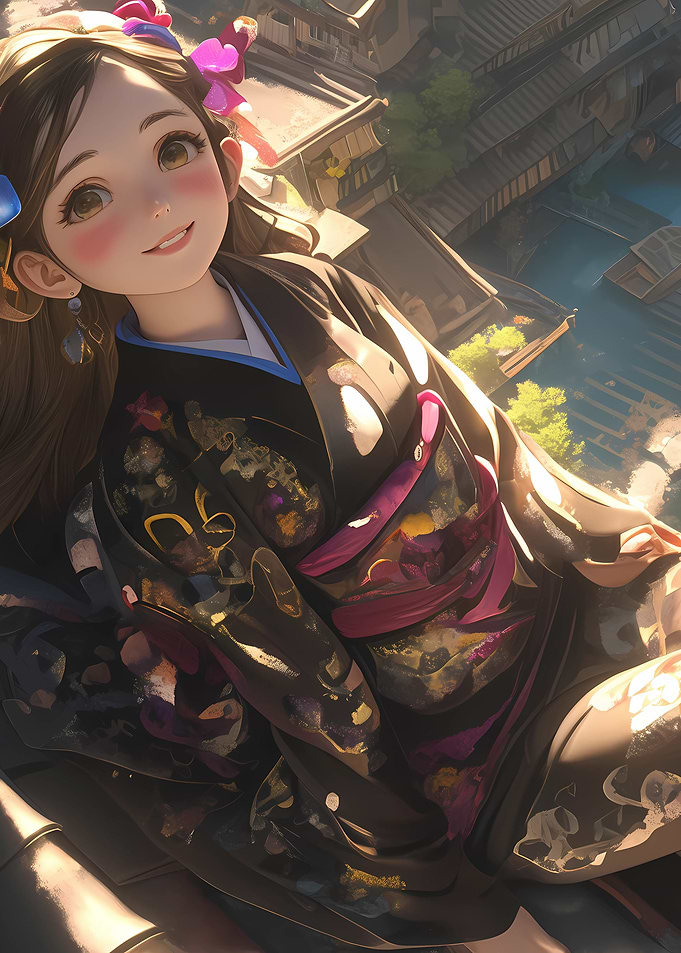 Anime Girl in Kimono
