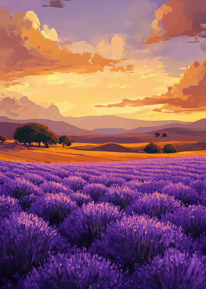 Lavender Field Sunset