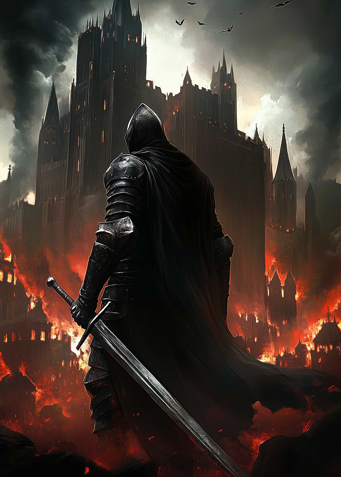 Dark Knight in Burning City