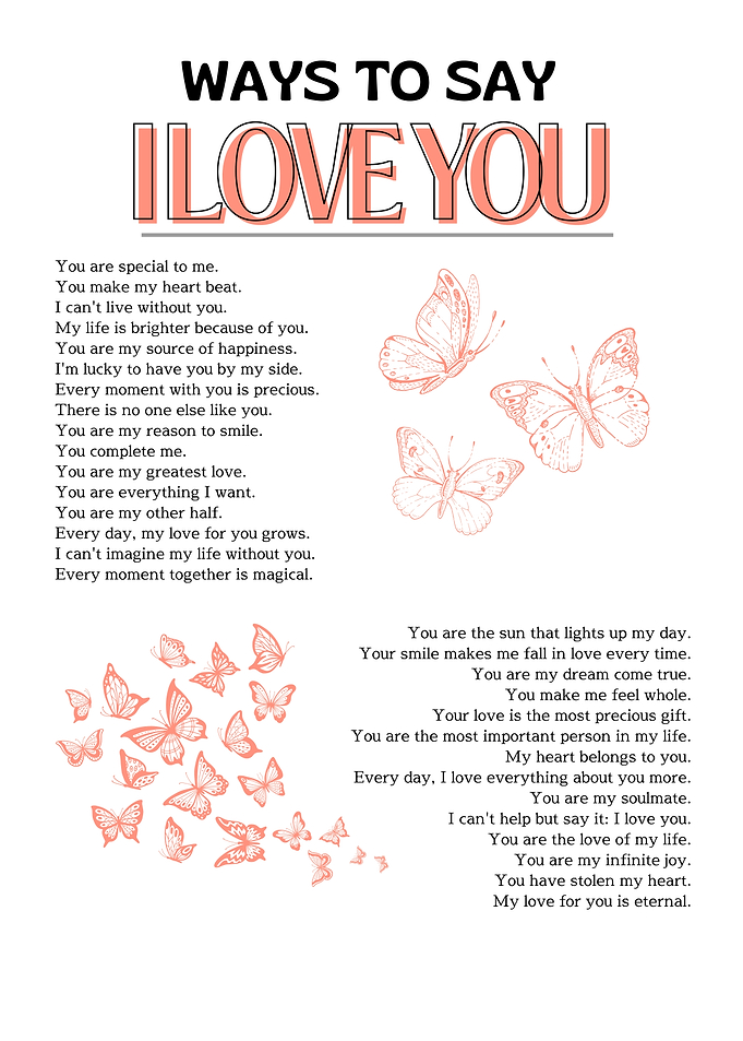 Ways to Say I Love You