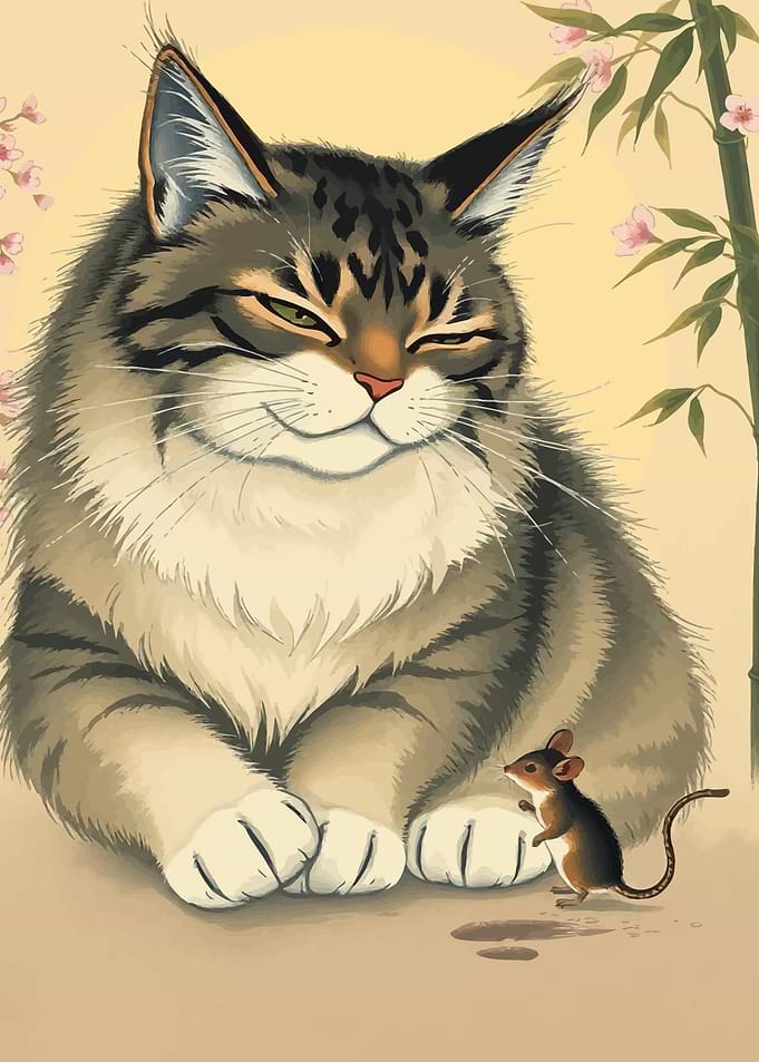 Cat and Mouse Illustration