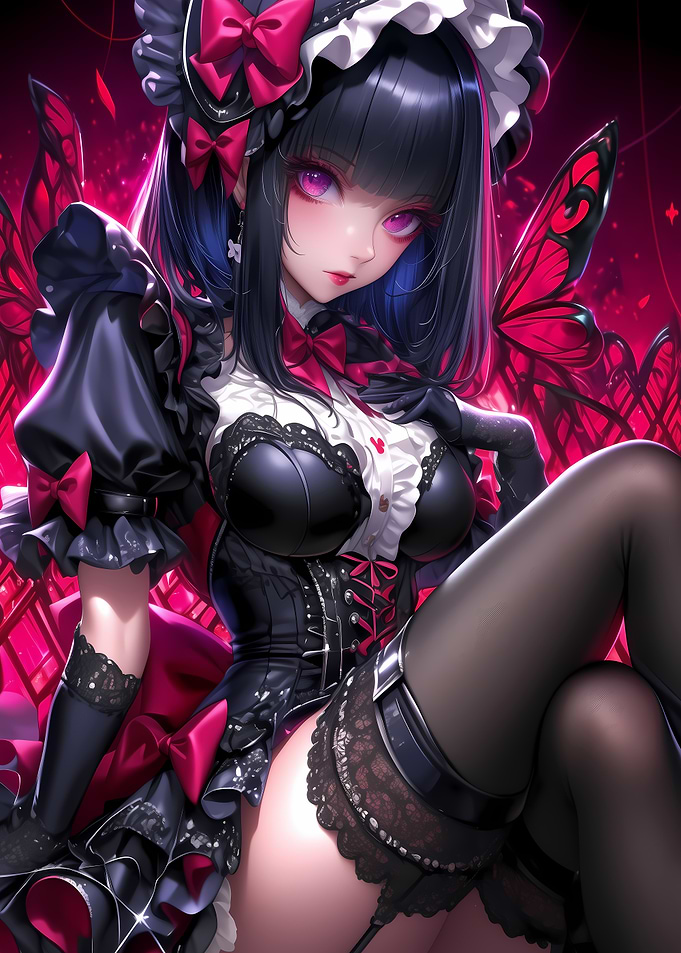 Anime Girl with Butterfly Wings
