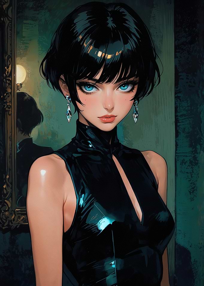 Anime Girl in Black Dress - Shannon