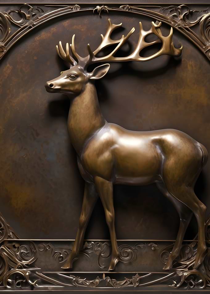 Bronze Deer Sculpture