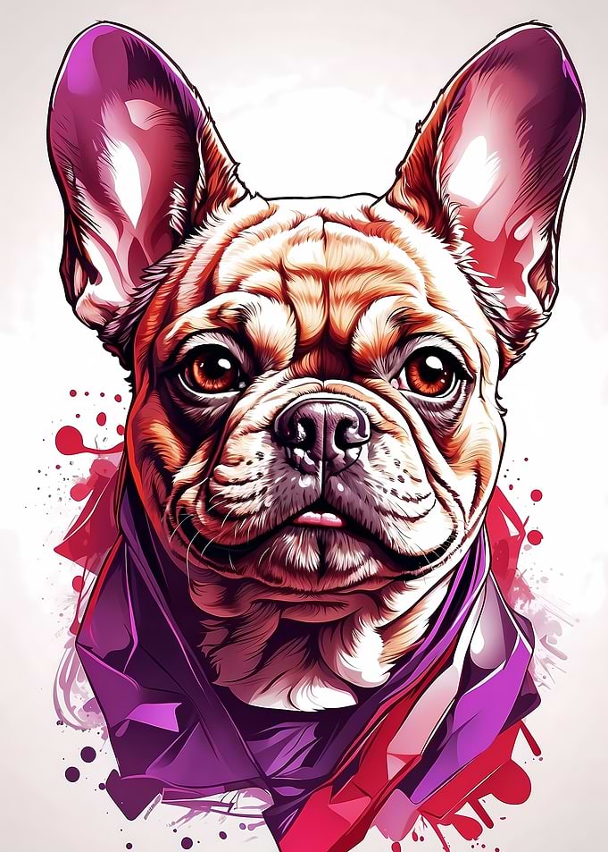 Vivid French Bulldog Portrait