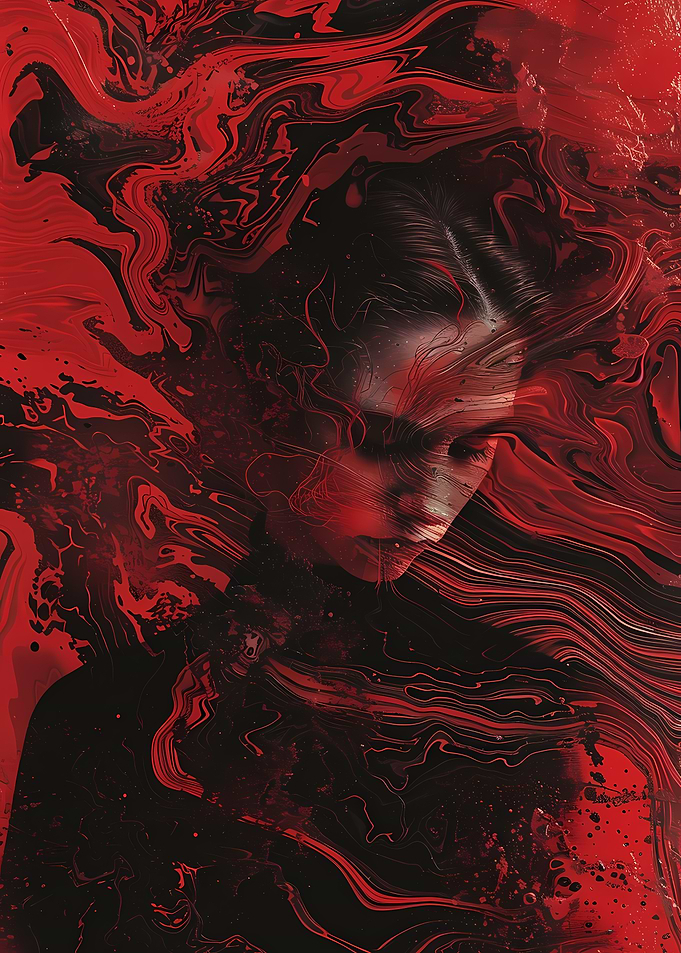 Abstract Portrait in Red
