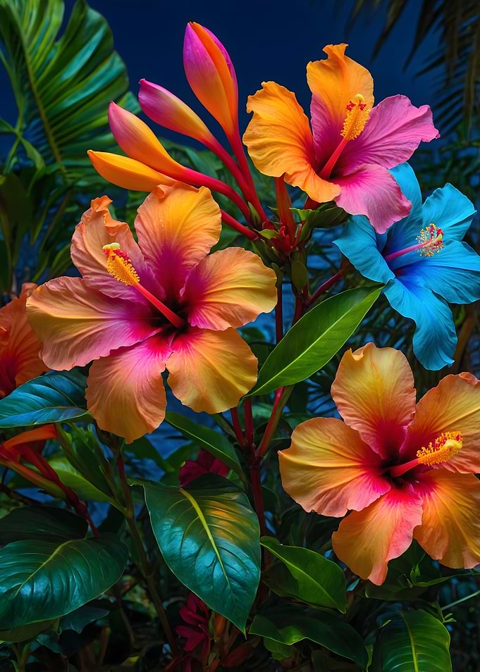 Tropical Hibiscus Flowers
