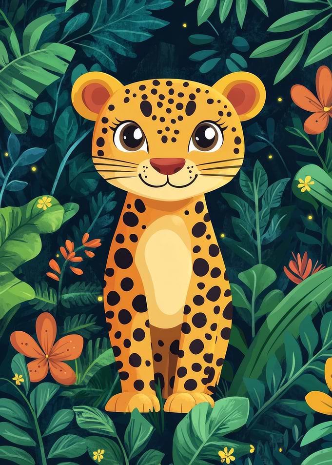 Cute Leopard in Jungle
