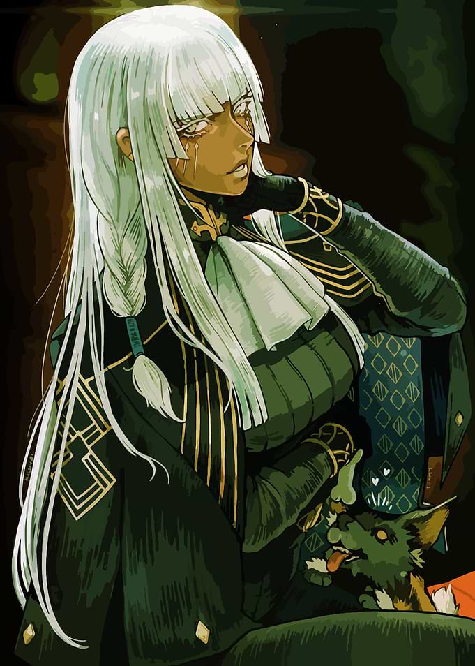 Game Woman with White Hair