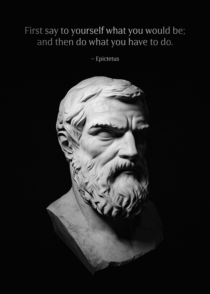 Epictetus Stoic Quote & Bust