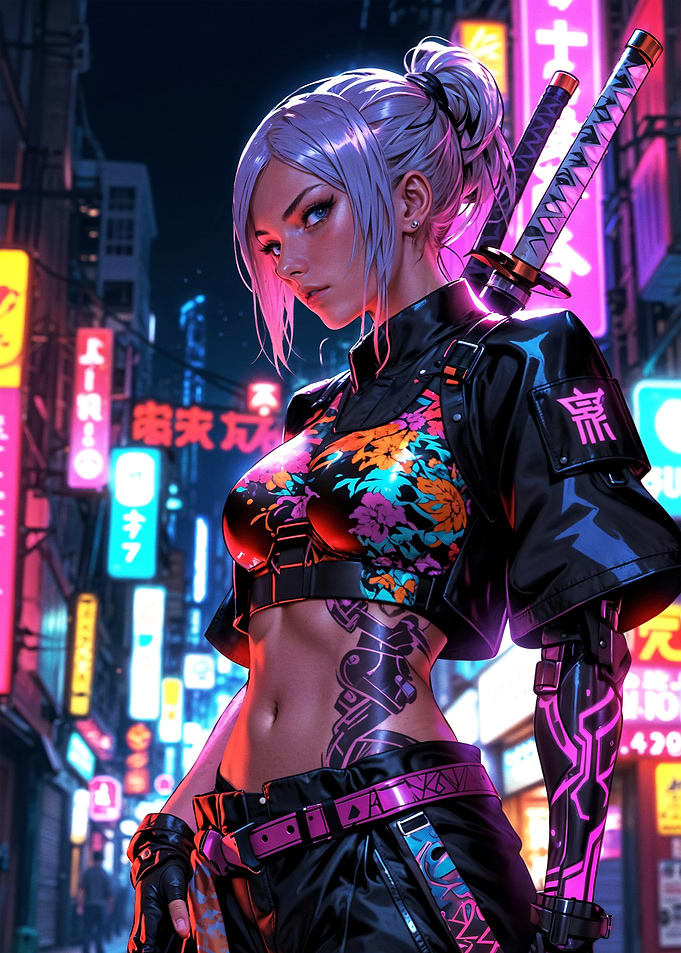 Cyberpunk Samurai Girl