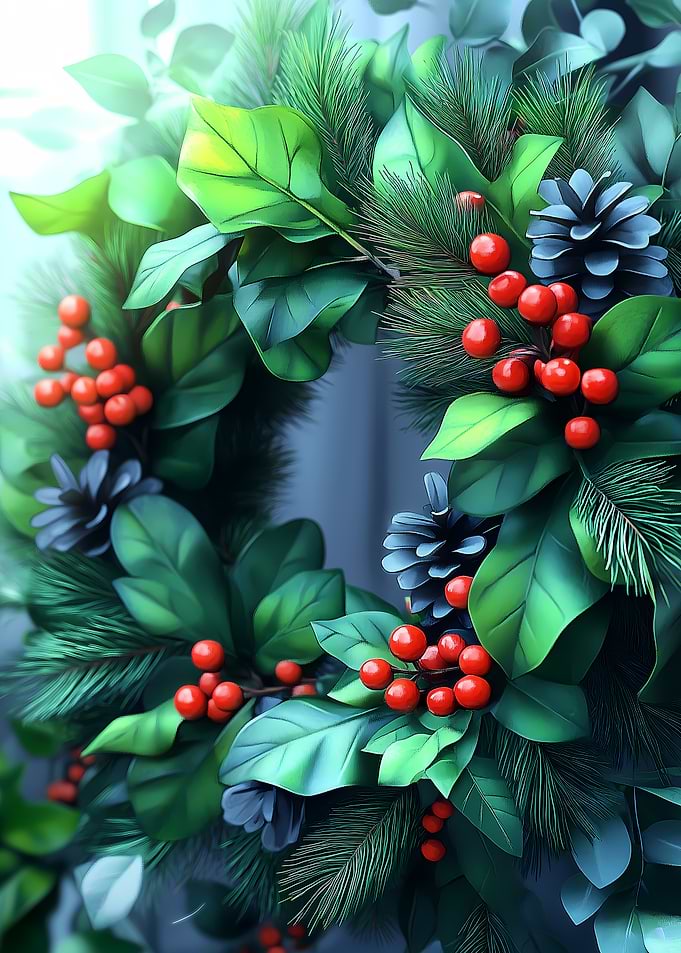 Christmas Wreath with Berries
