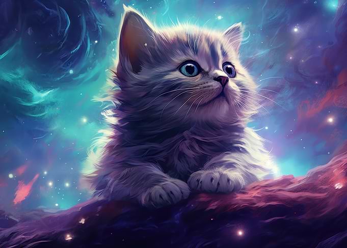 Cute Space Kitten