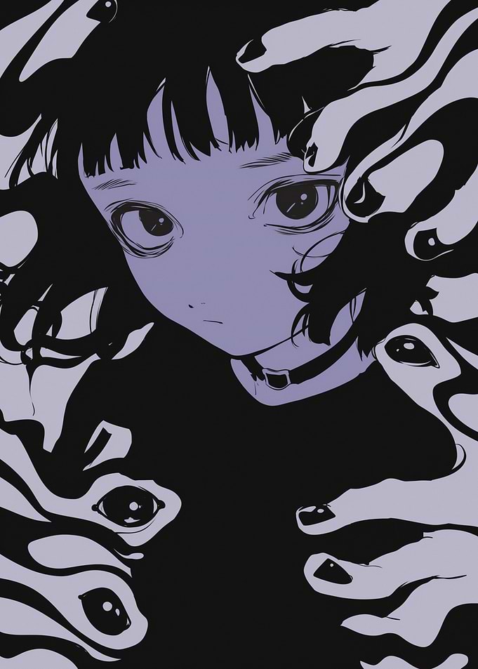 Anime Girl Surrounded by Hands