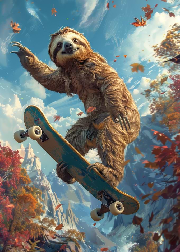 Sloth Skateboarding