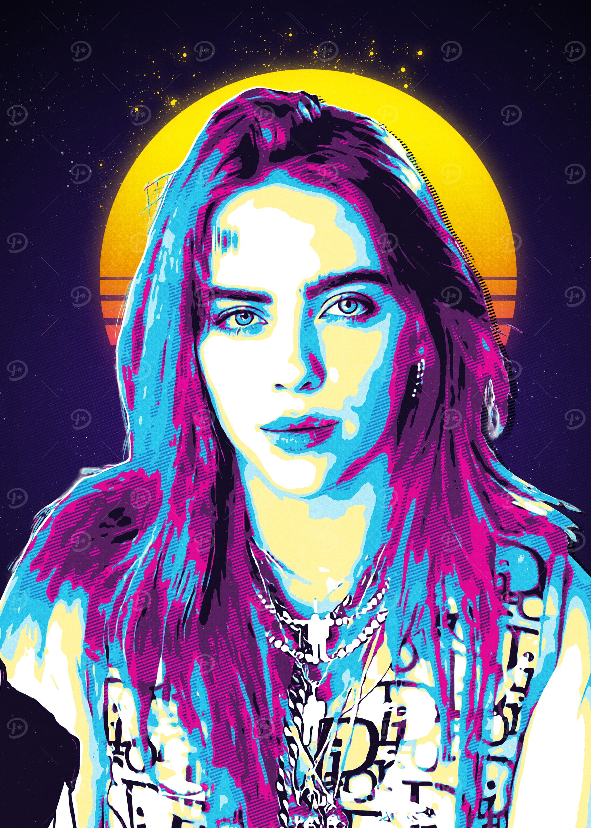 Billie Eilish Retro Pop Art