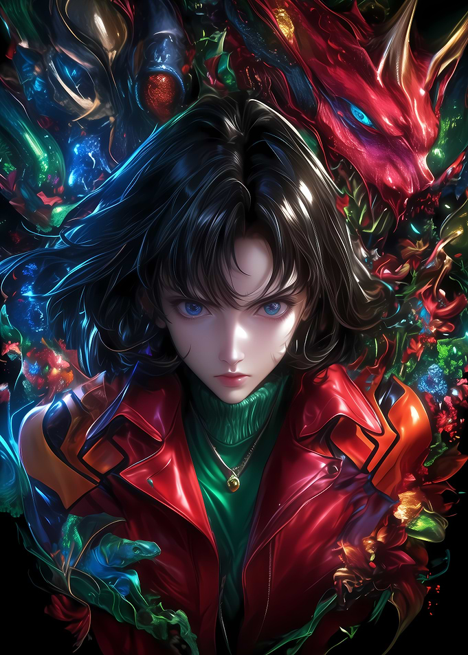 Anime Girl with Dragon
