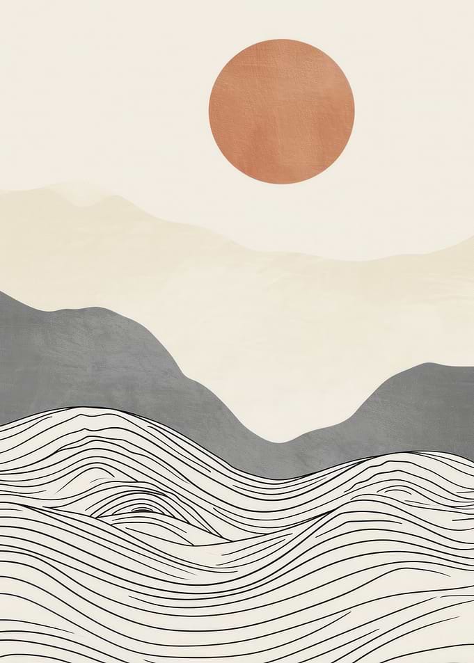 Minimalist Mountain Sunset