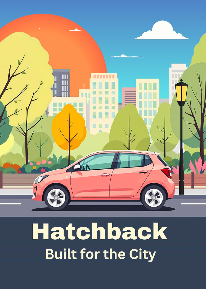 Pink Hatchback City Car