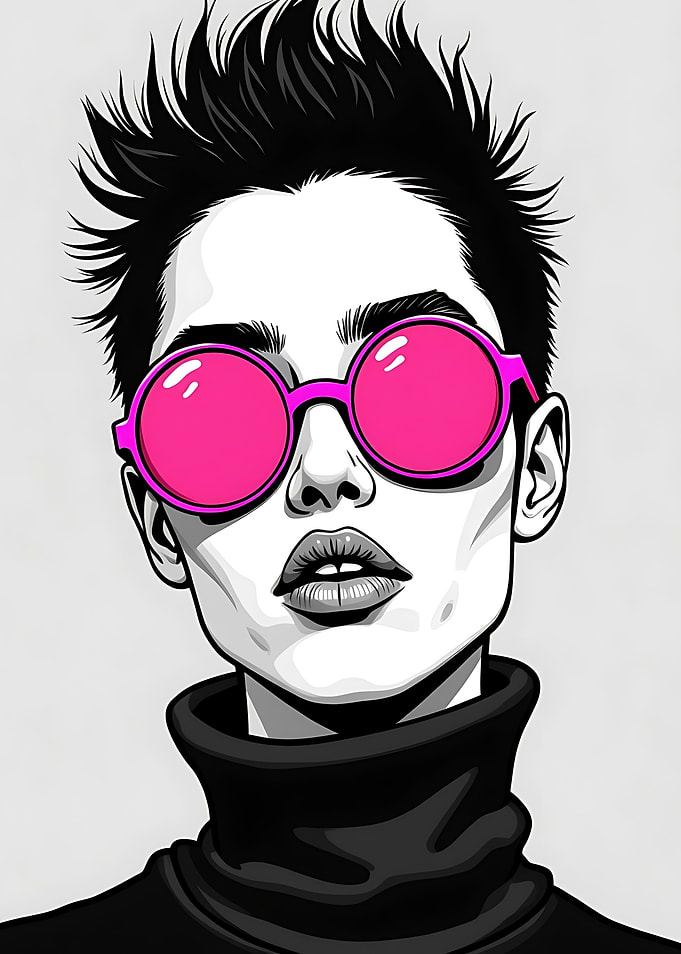 Woman in Pink Sunglasses