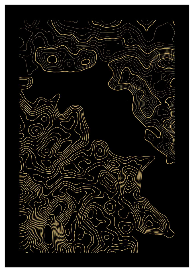 Gold Topographic Lines