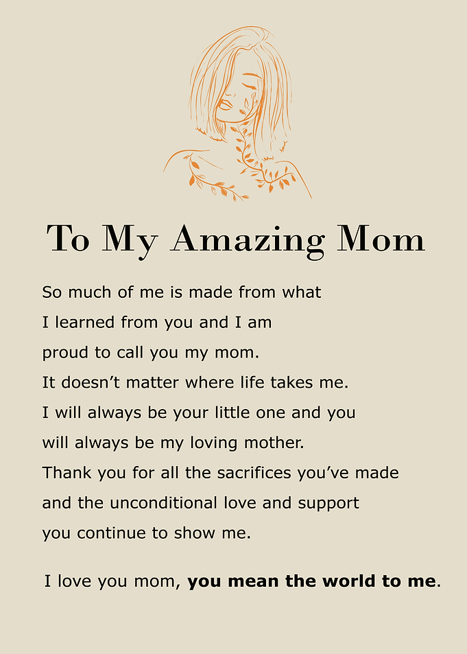 My Amazing Mom Mother Mama Mommy Gift