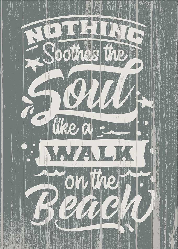 Beach Walk Quote Poster Sign
