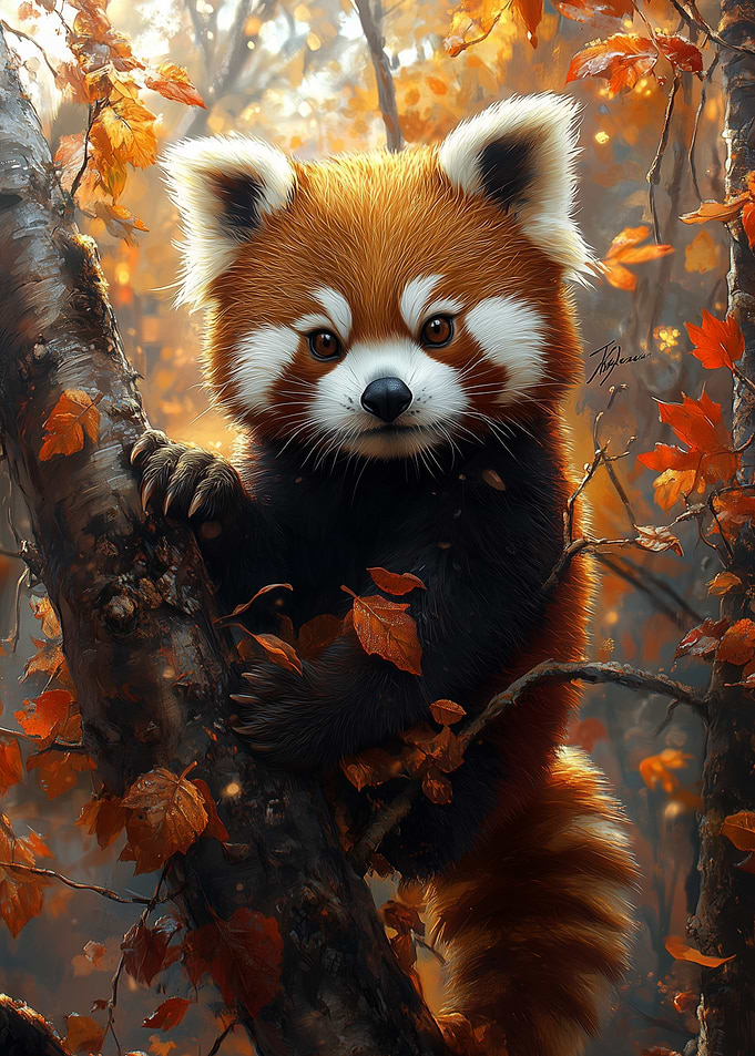 Red Panda in Autumn