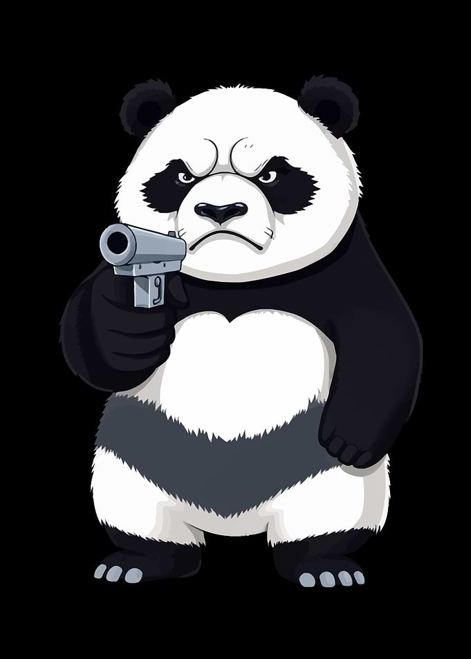 Angry Panda with Gun
