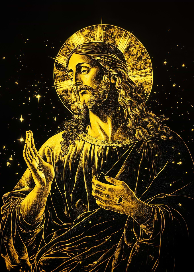 Golden Jesus Portrait