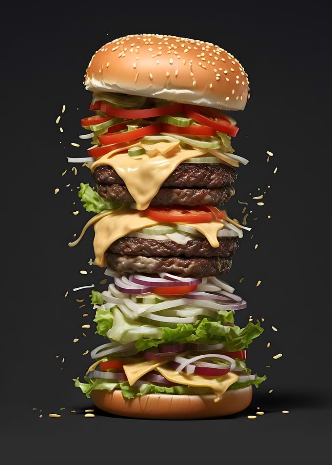 Burger Food in Restaurant