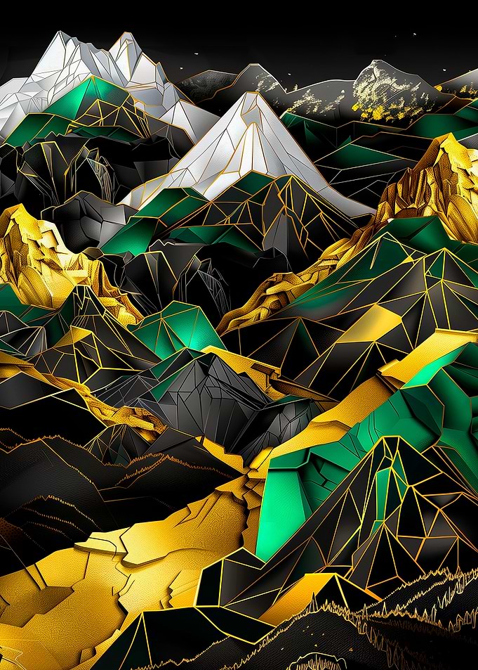 Geometric Mountain Landscape