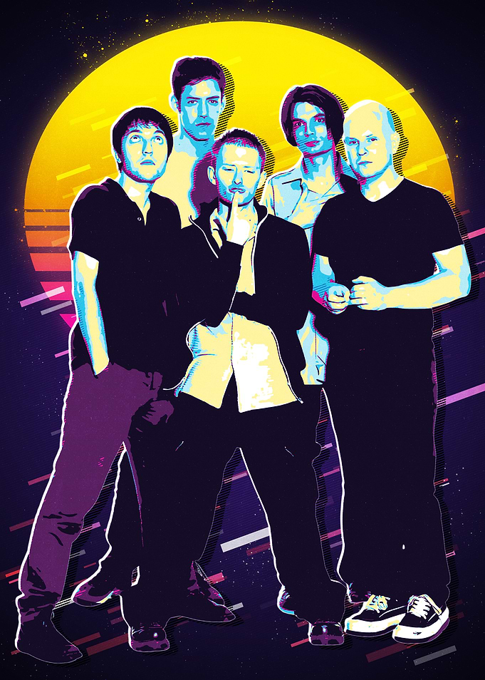 radio head Band Retro Art