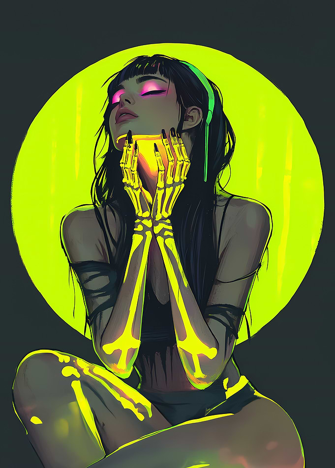 Neon Skeleton Girl