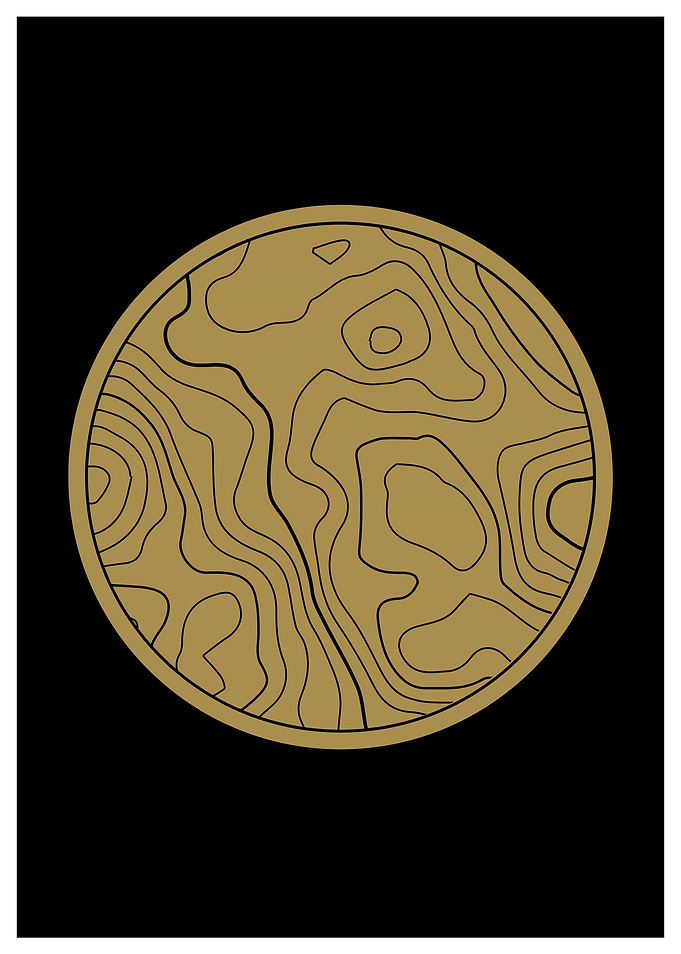Gold Topographic Circle