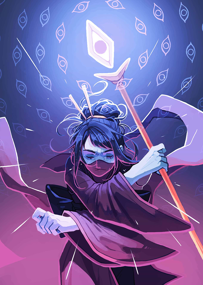 Mystical Warrior with Eyes