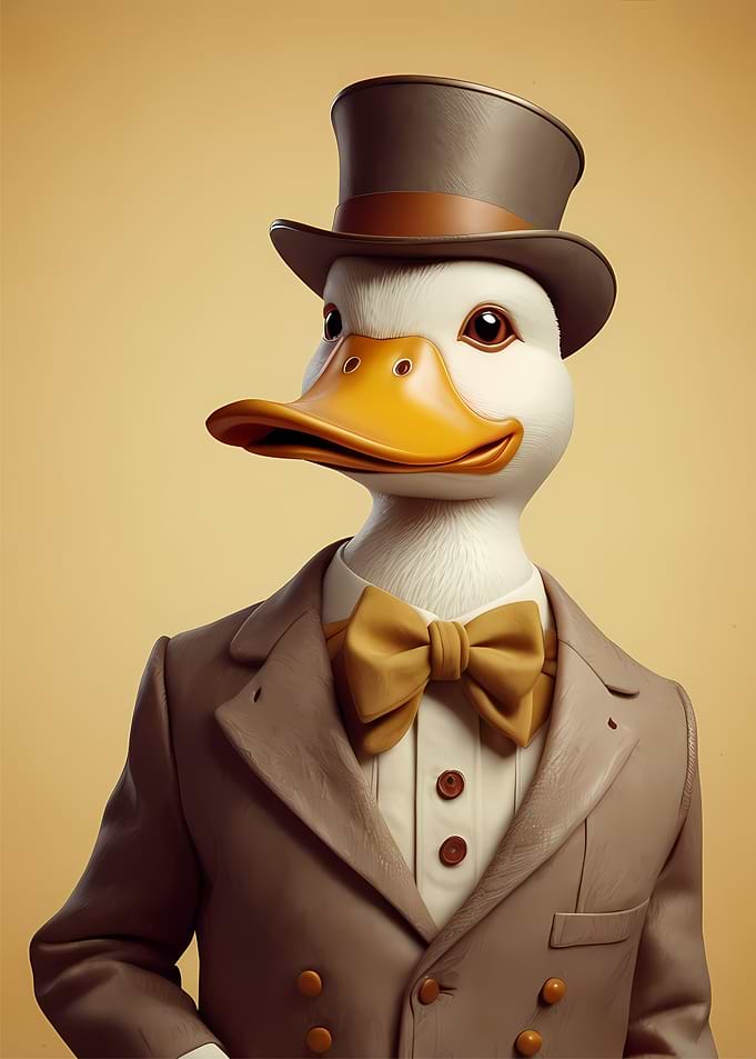 Dapper Duck in Top Hat