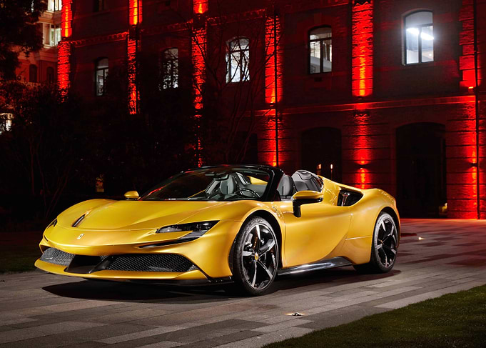 Yellow Ferrari Convertible