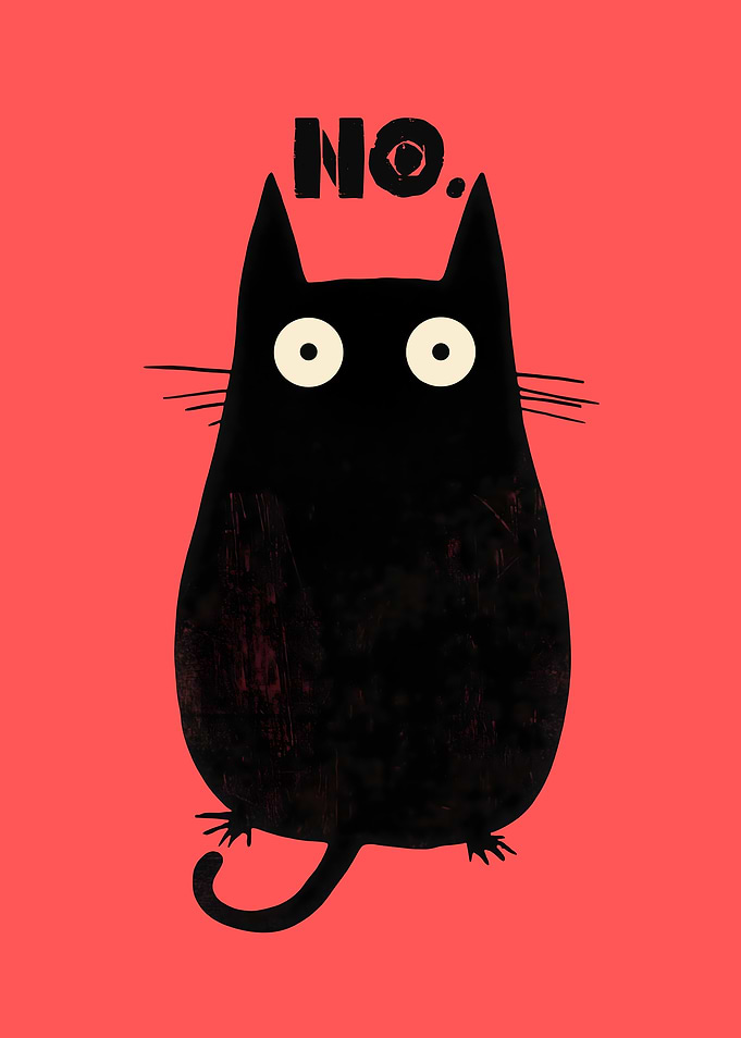 No - Cat Poster