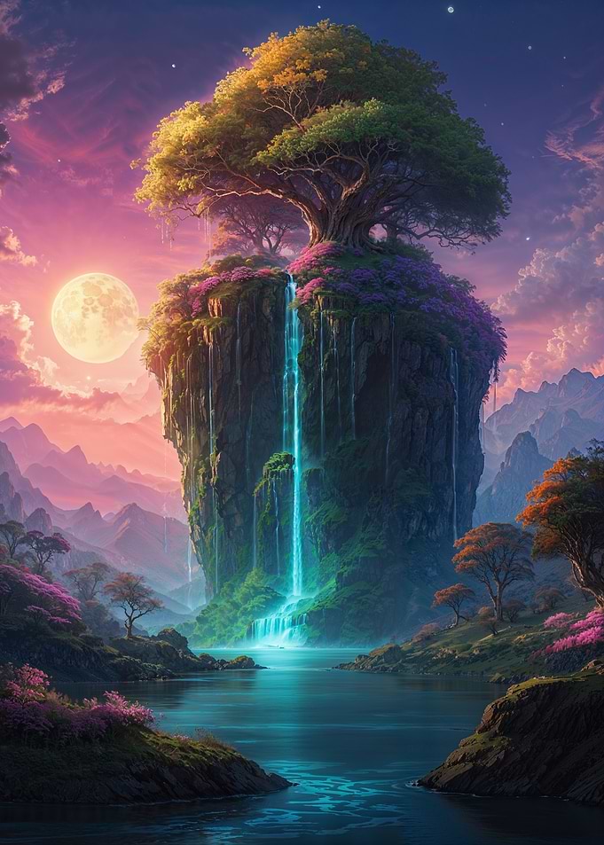 Fantasy Waterfall Landscape
