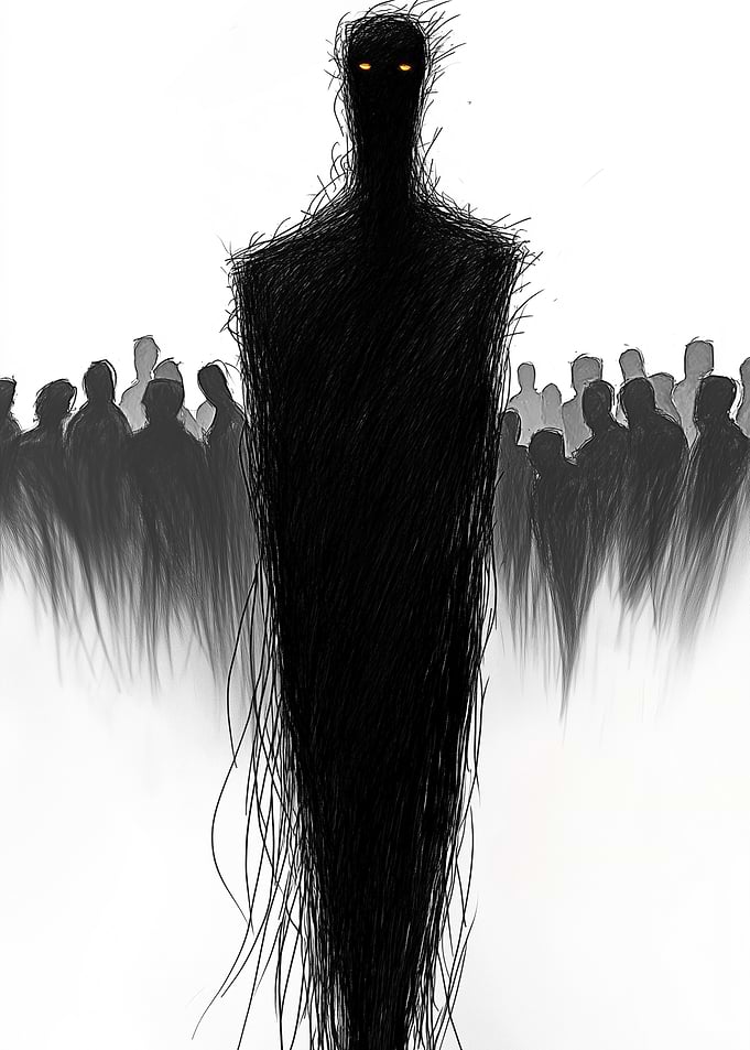Shadow Figure with Crowd