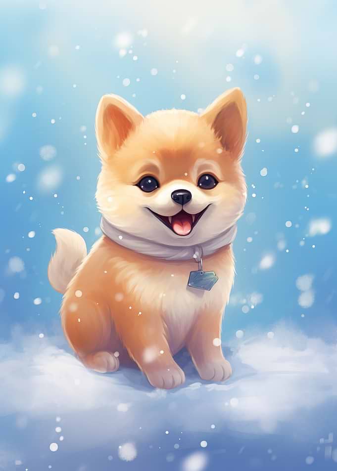 A Happy Puppy in Winter Wonderland