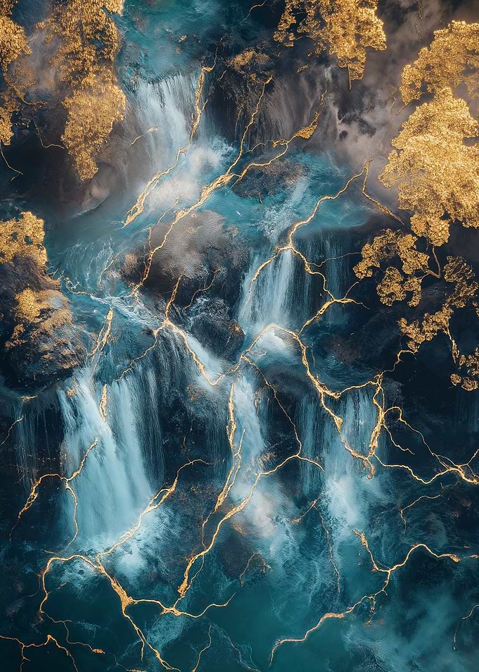 Abstract Waterfall Art